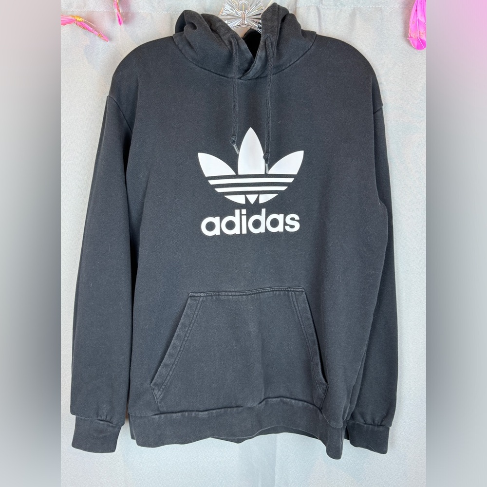 Men’s Adidas Black Logo Hoodie- Sz Medium